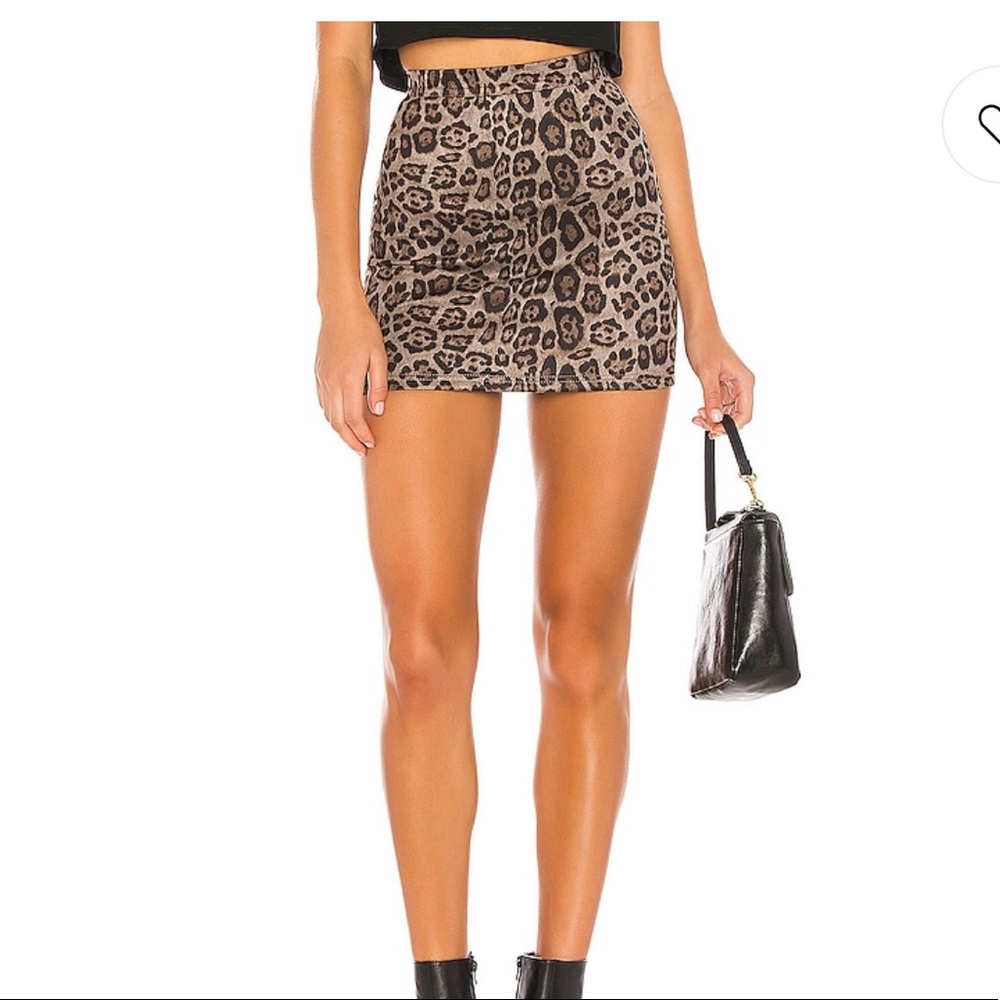 Leopard mini skirt.
